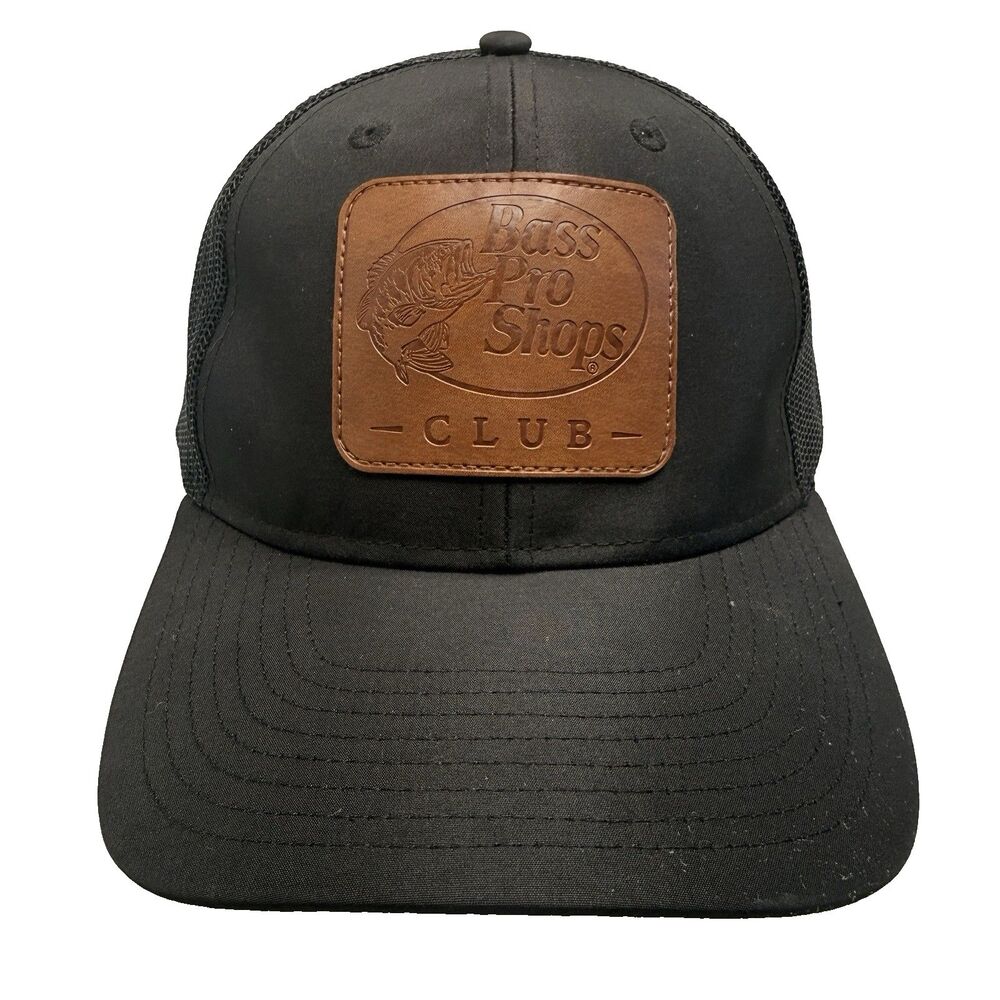 Bass Pro Shops Mesh Back Trucker Hat Black Adjustable Snapback One Size EUC